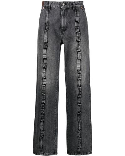 ANDERSSON BELL Contrast-stitching Light-wash Jeans - Gray