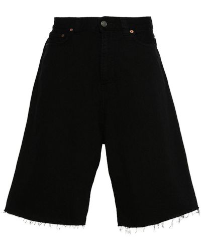 Haikure Frayed Denim Shorts - Black