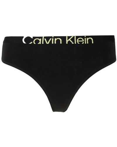 Calvin Klein Tanga mit Logo-Bund - Schwarz