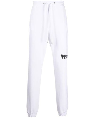 John Richmond Pantalon de jogging en coton à logo imprimé - Blanc