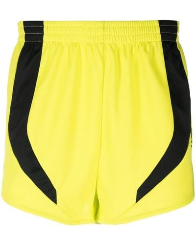 Martine Rose Contrasting-panels Elasticated-waist Shorts - Yellow