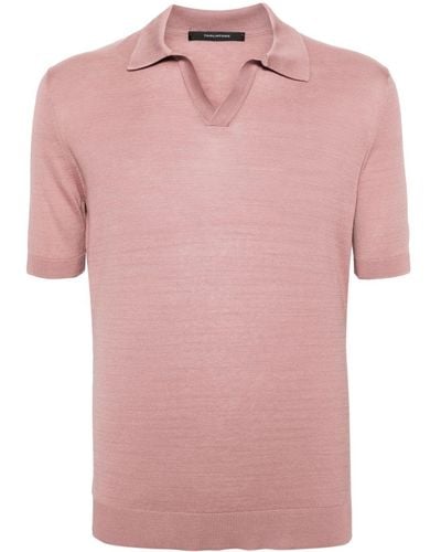 Tagliatore Keith Poloshirt aus Seide - Pink