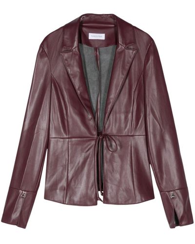 Patrizia Pepe Leather-Effect Jacket - Purple