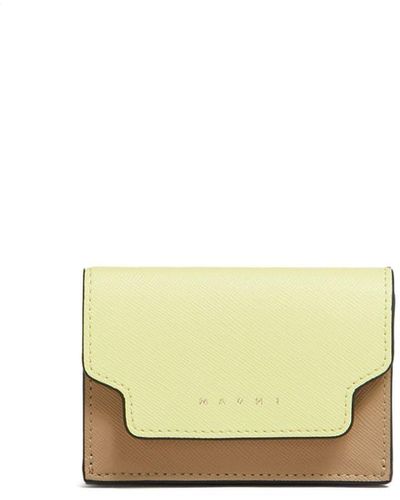 Marni Colour-block Leather Wallet - Green