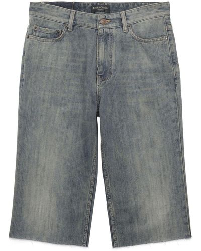 Balenciaga Denim Bermuda Shorts - Gray