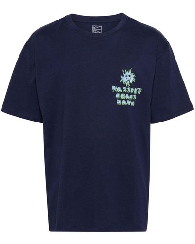 Rassvet (PACCBET) T-shirt en coton à logo floqué - Bleu