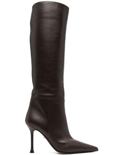 ALEVI Pointed-toe 100mm Knee-boots - Black