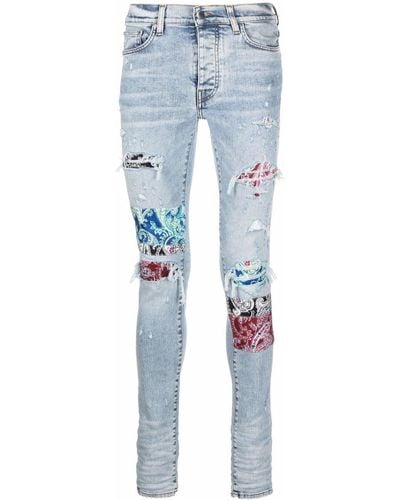Amiri Pajama art patch jeans - Blu