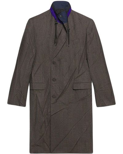Balenciaga Drawstring-detailed Wool Coat - Gray