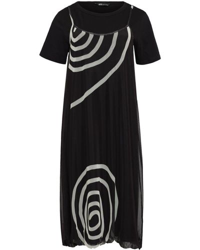 UMA | Raquel Davidowicz Spiral-print Midi Dress - Black