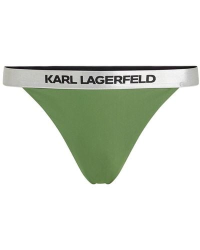 Karl Lagerfeld Bikinihöschen mit Logo-Bund - Grün