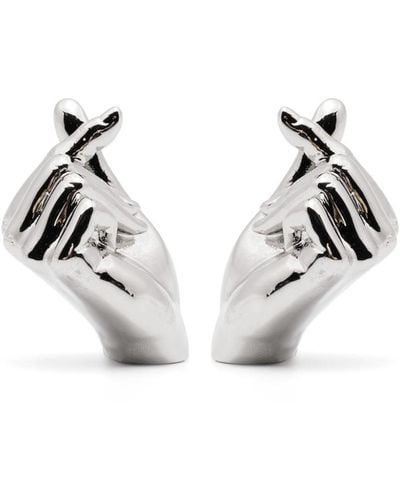Y. Project Hand-motif Stud Earrings - Metallic
