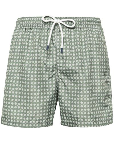Fedeli Madeira Floral-print Swim Shorts - Green