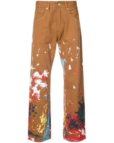 Junya Watanabe X Levi's Paint Splatter Trousers - Brown