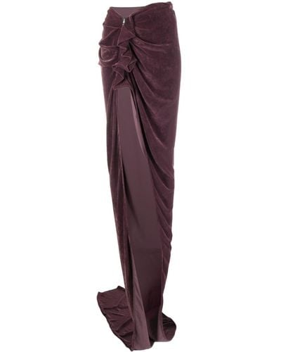 Rick Owens Asymmetric Ruffled Maxi Skirt - Purple