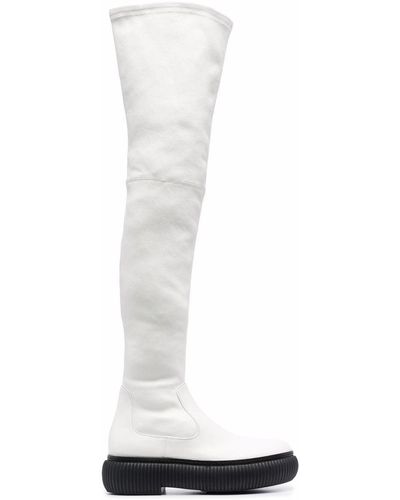 Lanvin Thigh-high Leather Boots - White