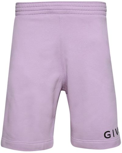 Givenchy Logo-print Cotton Shorts - Purple