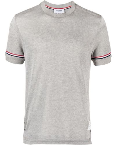 Thom Browne T-Shirt mit Ripsband-Schlaufe - Grau