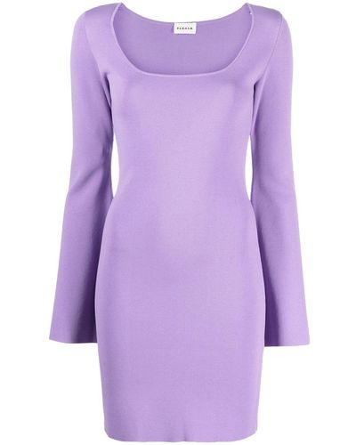 P.A.R.O.S.H. Abito Bell-sleeve Mini Dress - Purple