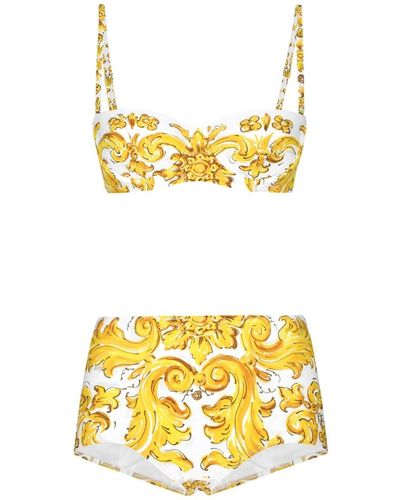 Dolce & Gabbana Majolica Print Bikini - Yellow
