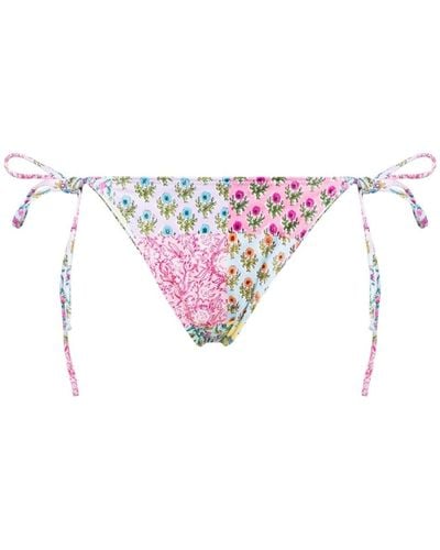 Mc2 Saint Barth Slip bikini con design patchwork - Rosa