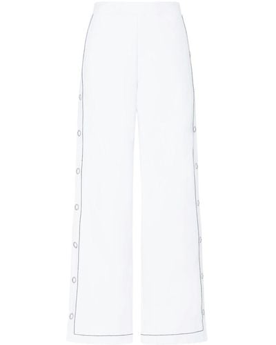 Rosetta Getty Press-stud Wide-leg Trousers - White