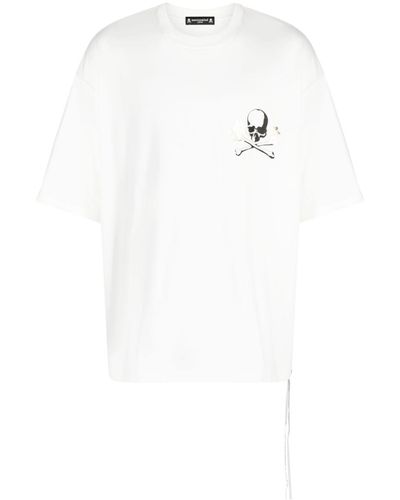 Mastermind Japan T-Shirt mit Totenkopf-Print - Weiß