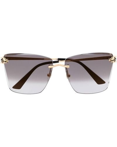 Cartier Panther Frameless Sunglasses - Brown