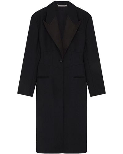 Stella McCartney Single-breasted Corset-style Wool Coat - Black