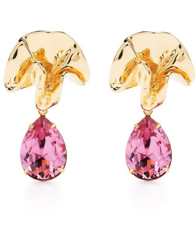 Sterling King Delphinium Mini Drop Earrings - Pink