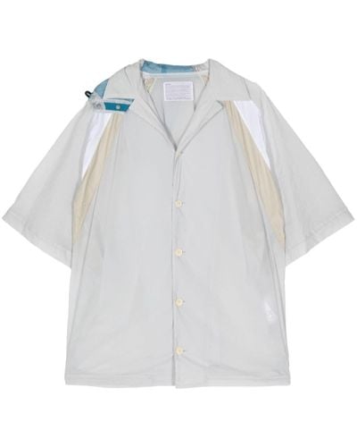 Kolor Hood colour-block shirt - Blanco