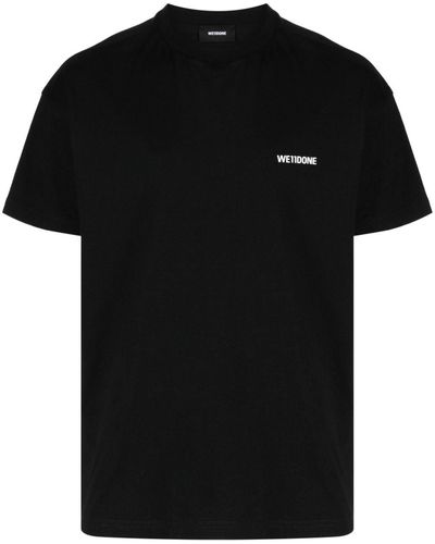 we11done T-shirt en coton à logo imprimé - Noir