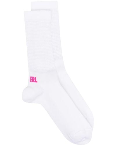 ERL Logo-print Socks - White