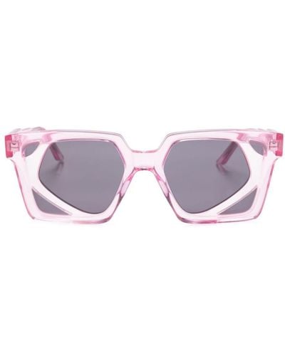 Kuboraum T6 Square-frame Tinted Sunglasses - Pink
