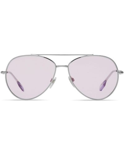 Burberry Pilot Logo-lettering Sunglasses - Pink