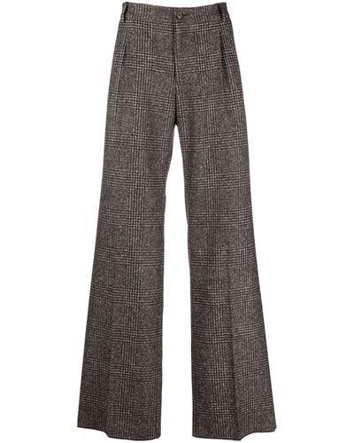 Dolce & Gabbana Pantalones acampanados a cuadros - Gris