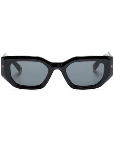 Philipp Plein Logo-engraved Square-frame Sunglasses - Black