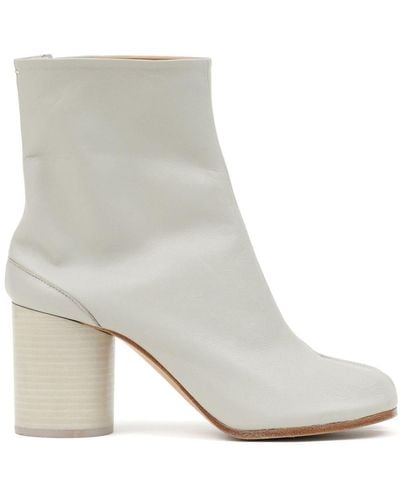 Maison Margiela Tabi 80mm Leather Ankle Boots - White