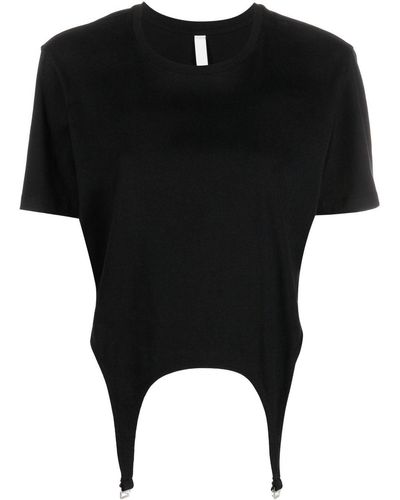 Dion Lee Camiseta Garter con aberturas - Negro