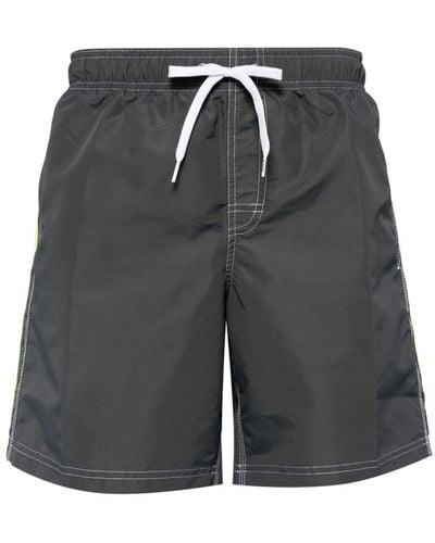 Sundek Stripe-detail Swim Shorts - Black