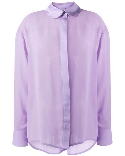 Sleeper Semi-sheer Pajama Shirt - Purple