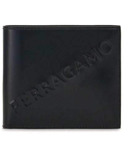 Ferragamo Logo Leather Wallet - Black