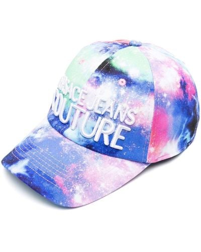 Versace Jeans Couture Logo-embroidered Galaxy-print Cap - Blue