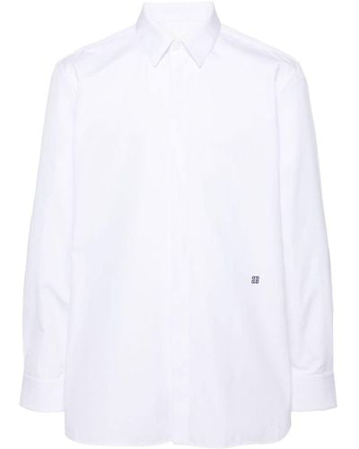 Givenchy Popeline-Hemd mit 4G-Stickerei - Weiß