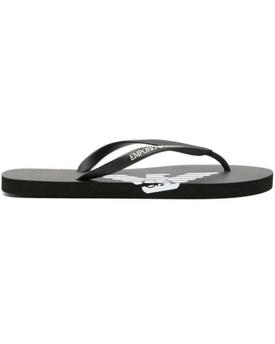 Emporio Armani Logo-strap Flip Flops - Black