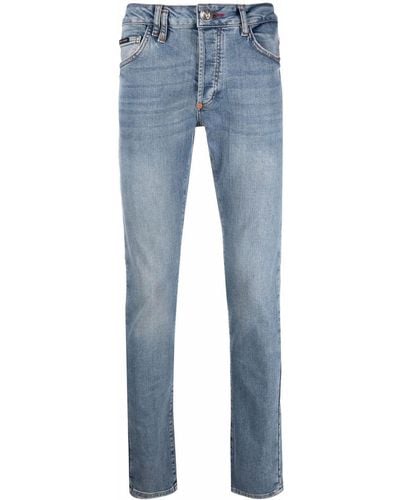 Philipp Plein Jeans skinny a vita bassa - Blu