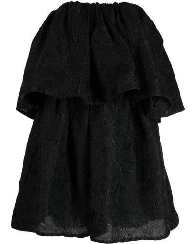 Ulla Johnson Oui Floral-jacquard Strapless Minidress - Black