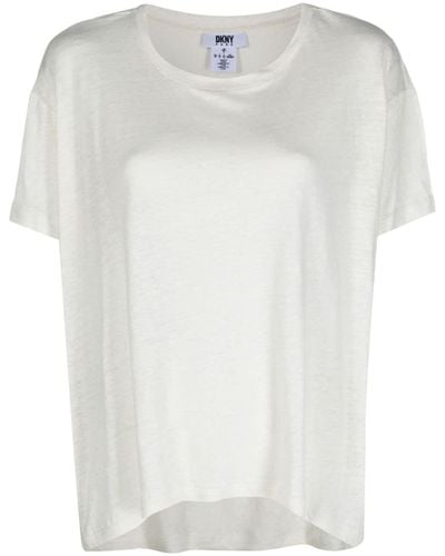 DKNY T-shirt en lin à manches courtes - Blanc
