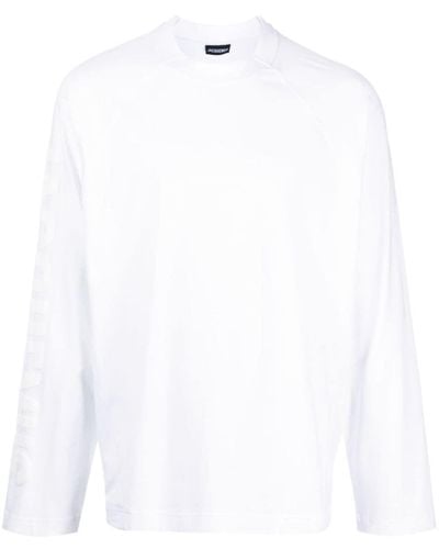 Jacquemus Top Le T-shirt Typo con manga larga - Blanco
