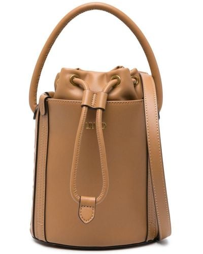 Liu Jo Leather Bucket Bag - Natural